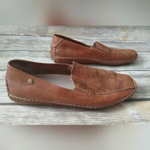 PIKOLINOS Tan Leather Women's Slip-On Loafers, 39